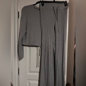 hollister two piece grey loungewear set